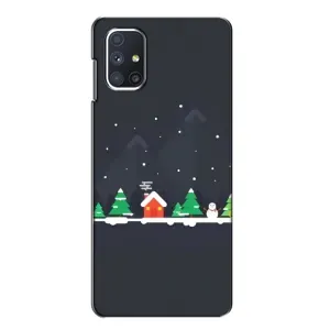 Силиконовый бампер на рождество для Samsung Galaxy M51 (Город зимний)