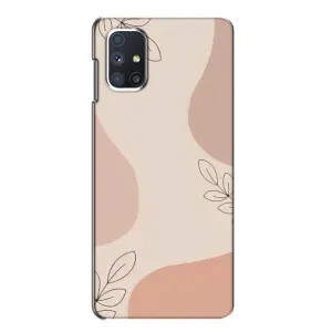 Чехол цветочный дизайн для Samsung Galaxy M51 (Коричневый фон)