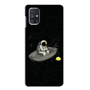 Силиконовый Чехол с принтом "Космонавты" на Samsung Galaxy M51 (Космонавт на рыбалке)