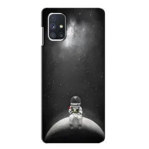 Силиконовый Чехол с принтом "Космонавты" на Samsung Galaxy M51 (Космонавт романтик)