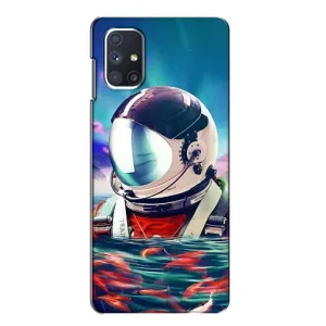 Силиконовый Чехол с принтом "Космонавты" на Samsung Galaxy M51 (Космонавт в воде)