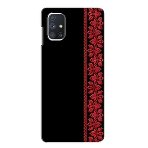 Силиконовый Чехол на Samsung Galaxy M51 (Красная Вышиванка)