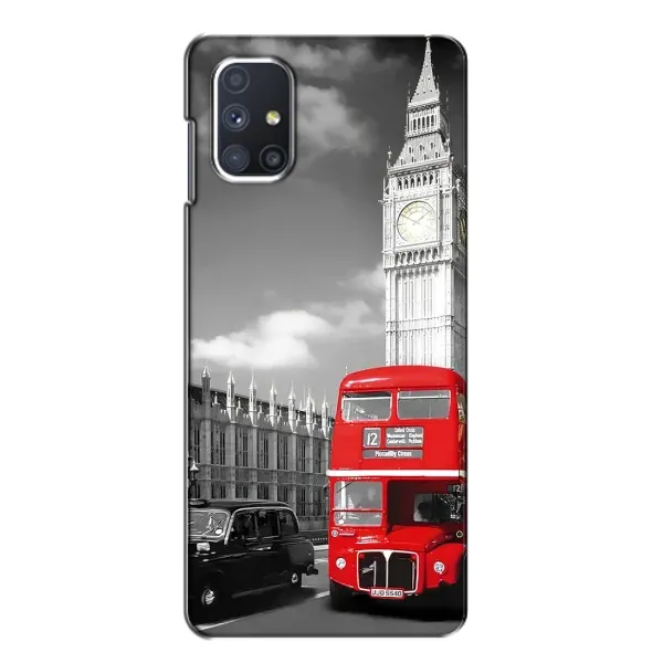 Чехол с рисунком «Красный автобус» для Samsung Galaxy M51