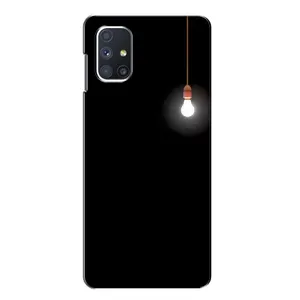 Чехол с картинками на черном фоне для Samsung Galaxy M51 (Лампочка)