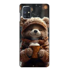Друкований чохол 'Звірята з кавою' для Samsung Galaxy M51 (Ведмедик з кавою)