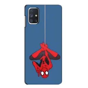 Чехол Супергерой Человека Паука на Samsung Galaxy M51 (На паутине)