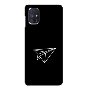 Чехол с картинками на черном фоне для Samsung Galaxy M51 (Самолетик)