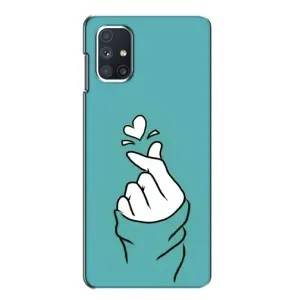 Чохол (Знак сердечка) для Samsung Galaxy M51 (Сердечко на бірюзовому)