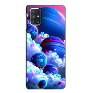 Чехлы КОСМОС для Samsung Galaxy M51 (Синие планеты)