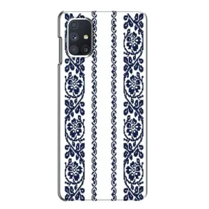 Силиконовый Чехол на Samsung Galaxy M51 с картинкой Вышиванки (Синяя вышиванка)