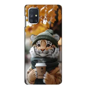 Друкований чохол 'Звірята з кавою' для Samsung Galaxy M51 (Тигр з кавою)