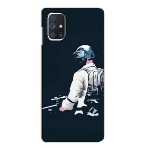 Силиконовый чехол с картинкой "Герой Pubg" на Samsung Galaxy M51 (В экиперовке)