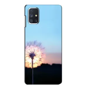 Силиконовый Чехол с одуванчиками на Samsung Galaxy M51 (Закат с одуванчиком)