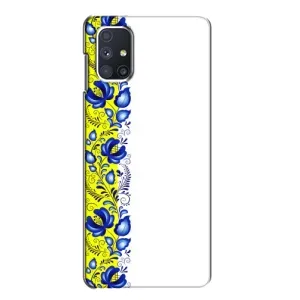 Силиконовый Чехол на Samsung Galaxy M51 с картинкой Вышиванки (Желто-синяя вышиванка)