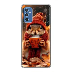 Друкований чохол 'Звірята з кавою' для Samsung Galaxy M52 5G (M526) (Білка з кавою)