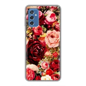 Силиконовый бампер с принтом (цветочки) на Самсунг Галакси М52 (5G) (Букет цветов)