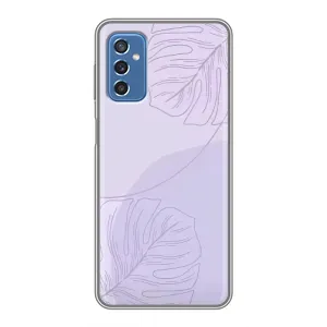 Чехол цветочный дизайн для Samsung Galaxy M52 5G (M526) (Монстера фиолетовая)