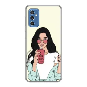 Силиконовый Чехол на Samsung Galaxy M52 5G (M526) с картинкой Стильных Девушек (С напитком)