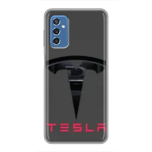 Силиконовый бампер с картинкой машины на Samsung Galaxy M52 5G (M526) (Logo TESLA)