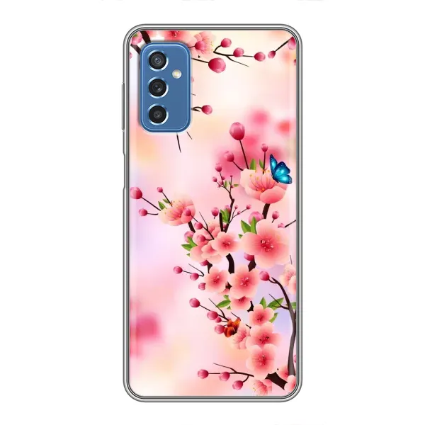 Чехол с рисунком «Бабочки на сакуре» для Samsung Galaxy M52