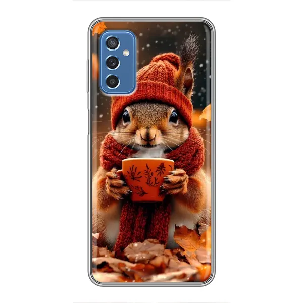 Чехол с рисунком «Белка с кофе» для Samsung Galaxy M52 Чехол с рисунком «Белка с кофе» для Samsung Galaxy M52