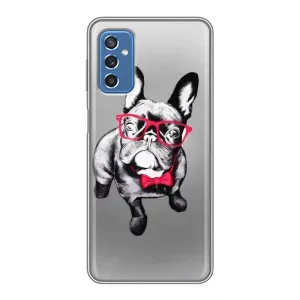 Чохол (ТПУ) Милі песики для Samsung Galaxy M52 (Бульдог в окулярах)
