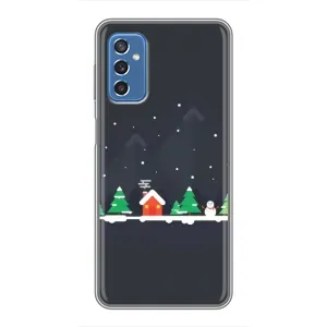 Силиконовый бампер на рождество для Samsung Galaxy M52 (Город зимний)