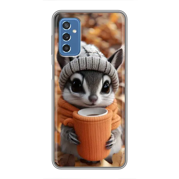 Чехол с рисунком «Грызунчик с кофе» для Samsung Galaxy M52 Чехол с рисунком «Грызунчик с кофе» для Samsung Galaxy M52