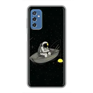 Силиконовый Чехол с принтом "Космонавты" на Samsung Galaxy M52 (Космонавт на рыбалке)