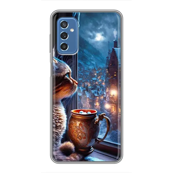 Чехол с рисунком «Кот новогодний» для Samsung Galaxy M52 Чехол с рисунком «Кот новогодний» для Samsung Galaxy M52