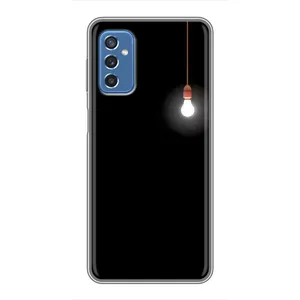 Чехол с картинками на черном фоне для Samsung Galaxy M52 (Лампочка)
