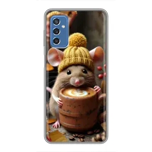 Друкований чохол 'Звірята з кавою' для Samsung Galaxy M52 (Мишка з кавою)
