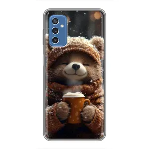 Друкований чохол 'Звірята з кавою' для Samsung Galaxy M52 (Ведмедик з кавою)