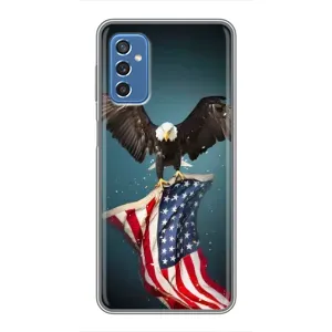Чехол Флаг USA для Samsung Galaxy M52 (Орел и флаг)