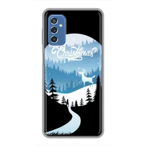 Силиконовый бампер на рождество для Samsung Galaxy M52 (Рождественский Олень)