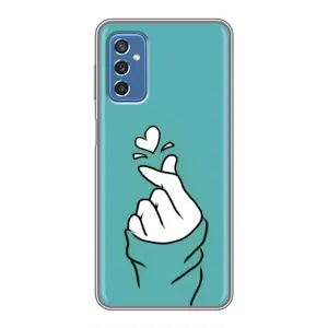 Чохол (Знак сердечка) для Samsung Galaxy M52 (Сердечко на бірюзовому)