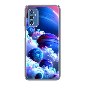 Чехлы КОСМОС для Samsung Galaxy M52 (Синие планеты)