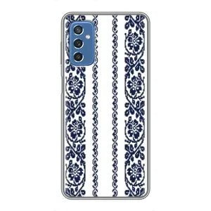 Силиконовый Чехол на Samsung Galaxy M52 с картинкой Вышиванки (Синяя вышиванка)