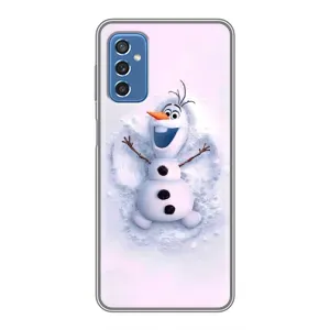 Чехол с зимним принтом для Самсунг Галакси М52 (Снеговик Олов)