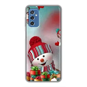 Чехлы на Новый Год Samsung Galaxy M52 (Снеговик в шапке)