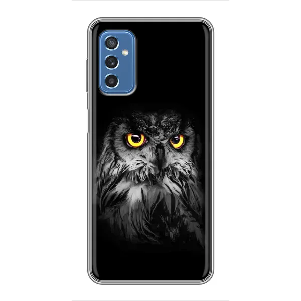 Чехол с рисунком «Сова на чёрном» для Samsung Galaxy M52