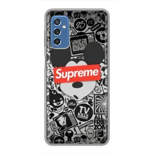 Чохол з Брендами одягу на Самсунг Галаксі М52 (Supreme Маус)