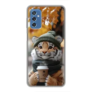 Друкований чохол 'Звірята з кавою' для Samsung Galaxy M52 (Тигр з кавою)