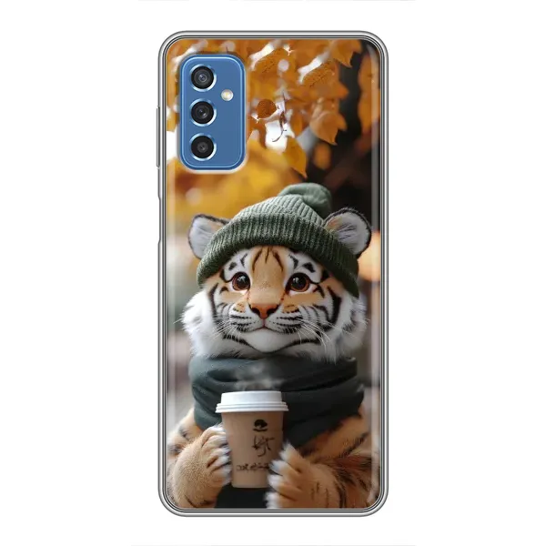 Чехол с рисунком «Тигр с кофе» для Samsung Galaxy M52 Чехол с рисунком «Тигр с кофе» для Samsung Galaxy M52