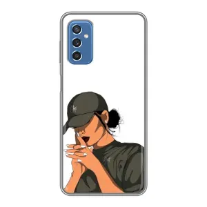 Силиконовый Чехол на Samsung Galaxy M52 с картинкой Стильных Девушек (В зеленом)