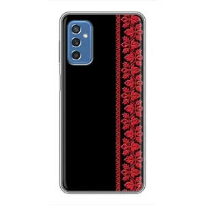 Силиконовый Чехол на Samsung Galaxy M52 с картинкой Вышиванки (Вышиванка на черном)