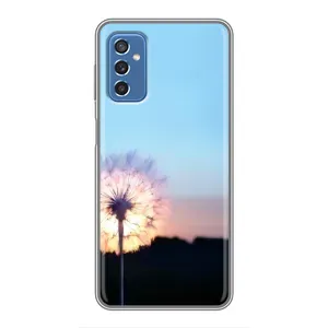 Силиконовый Чехол с одуванчиками на Samsung Galaxy M52 (Закат с одуванчиком)