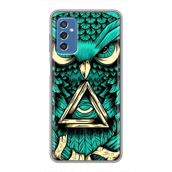 Чехол с рисунком «Зеленая сова» для Samsung Galaxy M52