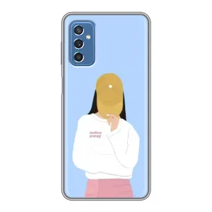 Силиконовый Чехол на Samsung Galaxy M52 с картинкой Стильных Девушек (Желтая кепка)