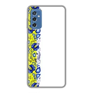 Силиконовый Чехол на Samsung Galaxy M52 с картинкой Вышиванки (Желто-синяя вышиванка)